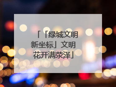 「绿城文明新坐标」文明花开满荥泽
