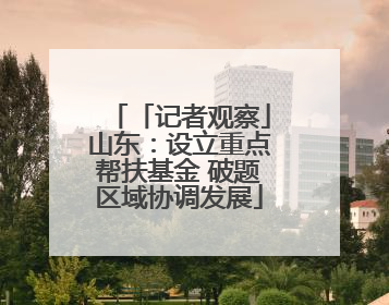 「记者观察」山东：设立重点帮扶基金 破题区域协调发展