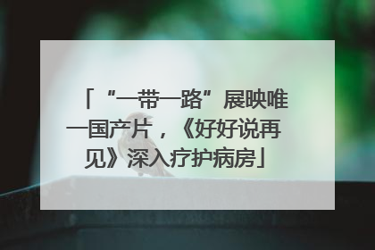 “一带一路”展映唯一国产片，《好好说再见》深入疗护病房