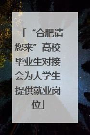 “合肥请您来”高校毕业生对接会为大学生提供就业岗位