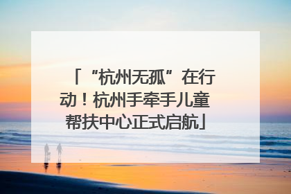 “杭州无孤”在行动！杭州手牵手儿童帮扶中心正式启航