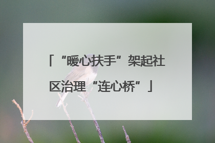“暖心扶手”架起社区治理“连心桥”