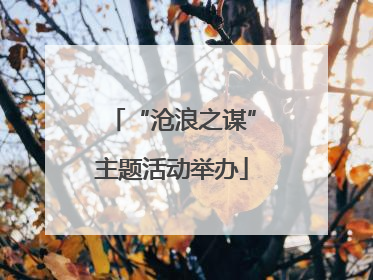 “沧浪之谋”主题活动举办