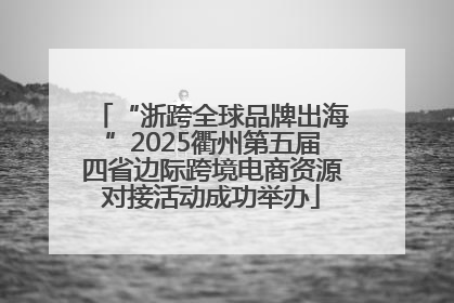 “浙跨全球品牌出海”2025衢州第五届四省边际跨境电商资源对接活动成功举办