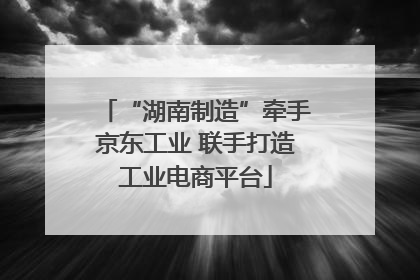 “湖南制造”牵手京东工业 联手打造工业电商平台