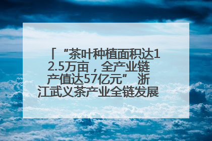 “茶叶种植面积达12.5万亩，全产业链产值达57亿元” 浙江武义茶产业全链发展“加速度”