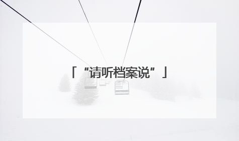 “请听档案说”