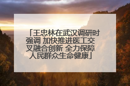 王忠林在武汉调研时强调 加快推进医工交叉融合创新 全力保障人民群众生命健康