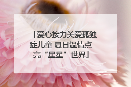 爱心接力关爱孤独症儿童 夏日温情点亮“星星”世界