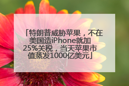 特朗普威胁苹果，不在美国造iPhone就加25%关税，当天苹果市值蒸发1000亿美元