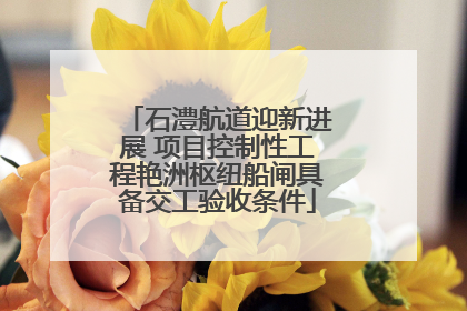 石澧航道迎新进展 项目控制性工程艳洲枢纽船闸具备交工验收条件