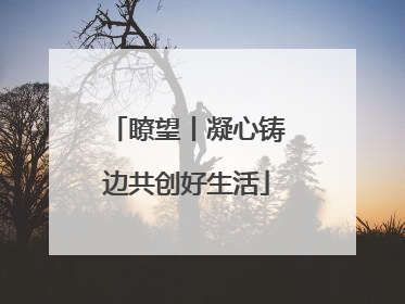 瞭望丨凝心铸边共创好生活