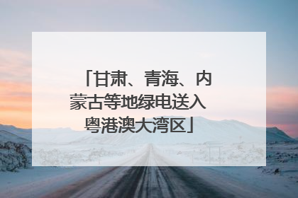 甘肃、青海、内蒙古等地绿电送入粤港澳大湾区