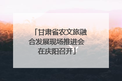 甘肃省农文旅融合发展现场推进会在庆阳召开