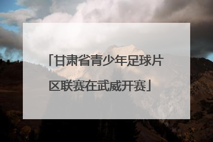 甘肃省青少年足球片区联赛在武威开赛