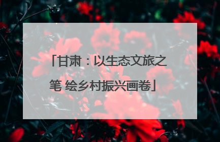 甘肃：以生态文旅之笔 绘乡村振兴画卷