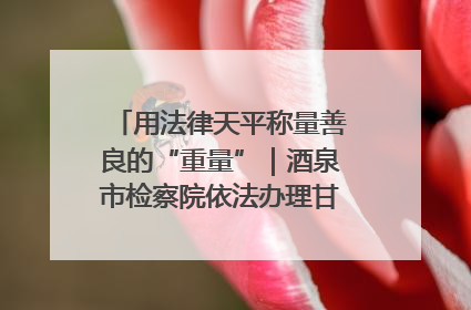 用法律天平称量善良的“重量”｜酒泉市检察院依法办理甘肃首例社区矫正对象见义勇为减刑案