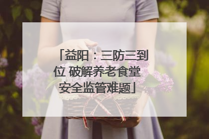 益阳：三防三到位 破解养老食堂安全监管难题