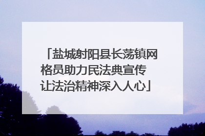 盐城射阳县长荡镇网格员助力民法典宣传 让法治精神深入人心