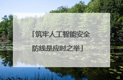 筑牢人工智能安全防线是应时之举