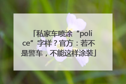 私家车喷涂“police”字样？官方：若不是警车，不能这样涂装
