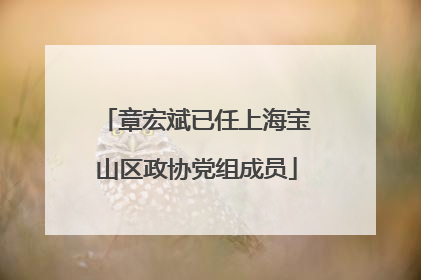章宏斌已任上海宝山区政协党组成员