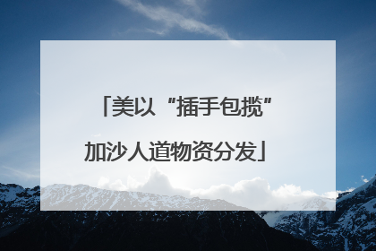 美以“插手包揽”加沙人道物资分发