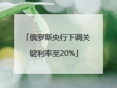 俄罗斯央行下调关键利率至20%
