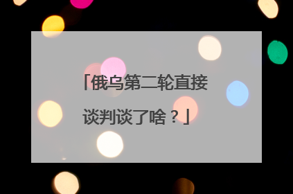 俄乌第二轮直接谈判谈了啥？