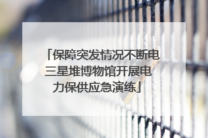 保障突发情况不断电 三星堆博物馆开展电力保供应急演练
