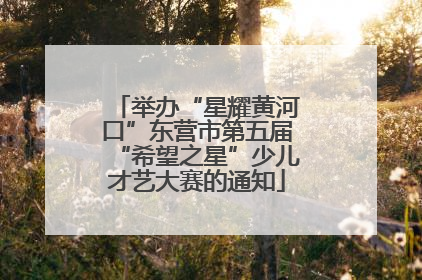 举办“星耀黄河口”东营市第五届“希望之星”少儿才艺大赛的通知