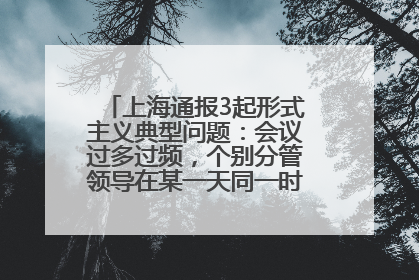 上海通报3起形式主义典型问题：会议过多过频，个别分管领导在某一天同一时段需参加3个会议