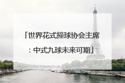 世界花式撞球协会主席：中式九球未来可期