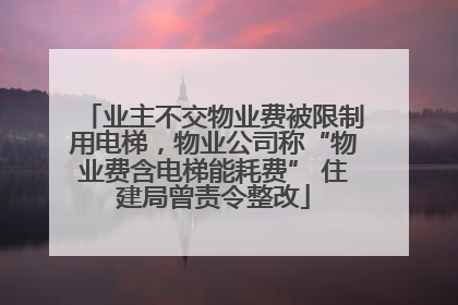 业主不交物业费被限制用电梯，物业公司称“物业费含电梯能耗费” 住建局曾责令整改