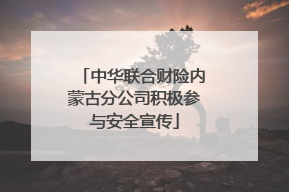 中华联合财险内蒙古分公司积极参与安全宣传