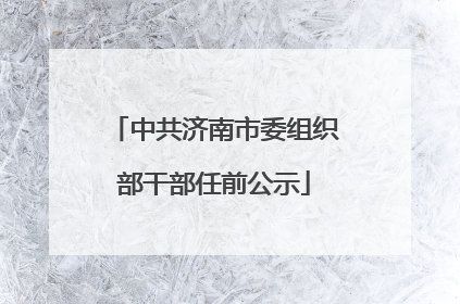 中共济南市委组织部干部任前公示