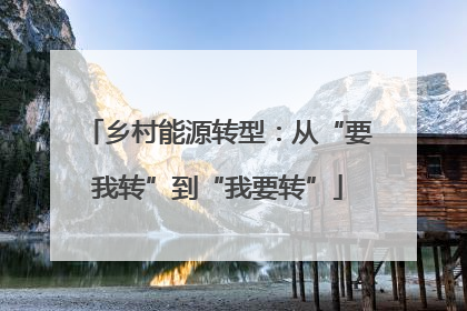 乡村能源转型：从“要我转”到“我要转”