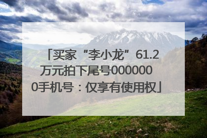 买家“李小龙”61.2万元拍下尾号0000000手机号：仅享有使用权