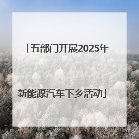 五部门开展2025年新能源汽车下乡活动