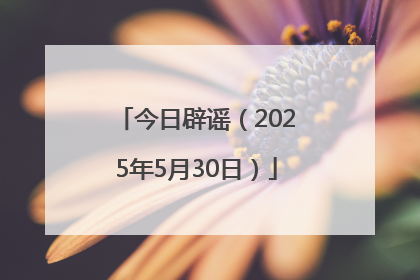 今日辟谣（2025年5月30日）