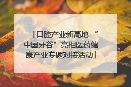 口腔产业新高地 “中国牙谷”亮相医药健康产业专题对接活动