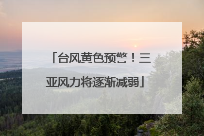 台风黄色预警！三亚风力将逐渐减弱