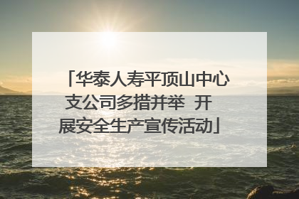 华泰人寿平顶山中心支公司多措并举  开展安全生产宣传活动