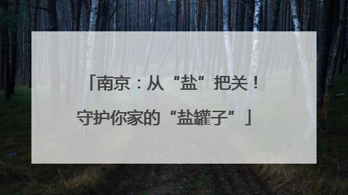 南京：从“盐”把关！守护你家的“盐罐子”
