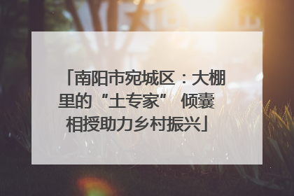 南阳市宛城区：大棚里的“土专家” 倾囊相授助力乡村振兴