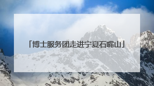 博士服务团走进宁夏石嘴山
