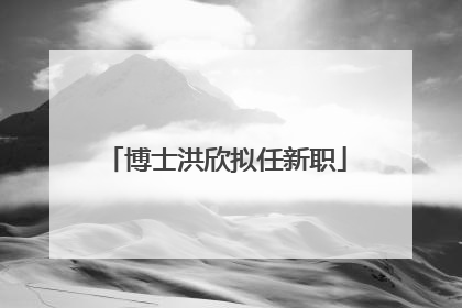 博士洪欣拟任新职