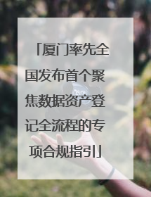 厦门率先全国发布首个聚焦数据资产登记全流程的专项合规指引