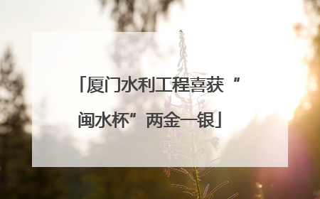 厦门水利工程喜获“闽水杯”两金一银