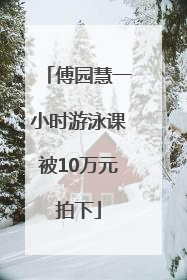 傅园慧一小时游泳课被10万元拍下